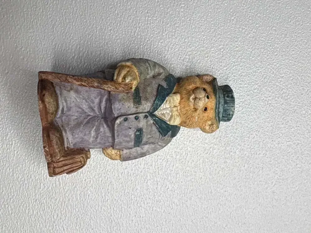 Jaimy Vintage Dapper Bear Figurine with Top Hat and Cane